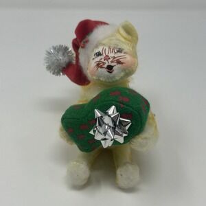 NWT Annalee 4" Fishy Gift Kitty Tabby Cat W/ Santa Hat 2013